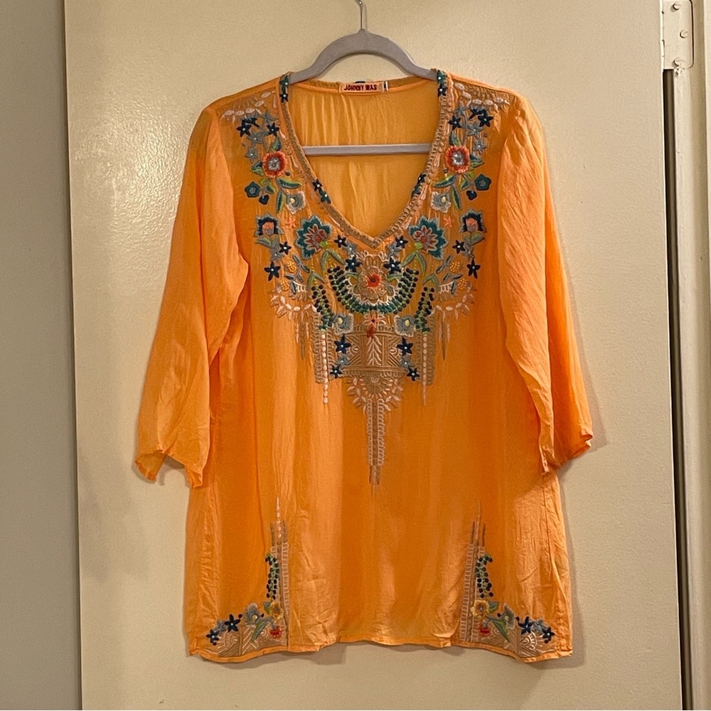 Johnny Was Embroidered Tropic Blouse View 3